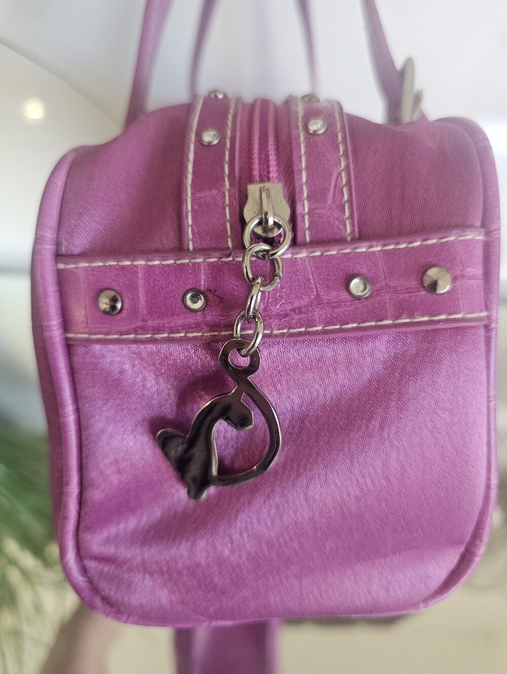 Magnetta Baby Phat Pink Satin Top-Handle Bag - Picture 13 of 16